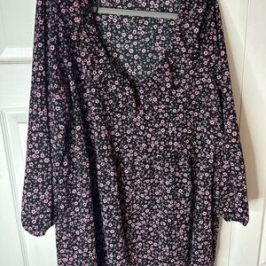 H&M Black and Pink Long Sleeve Dress